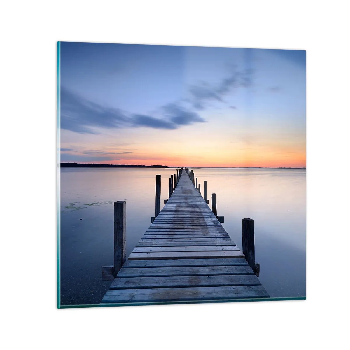 Quadro su vetro - La calma di un dolce tramonto - 60x60 cm