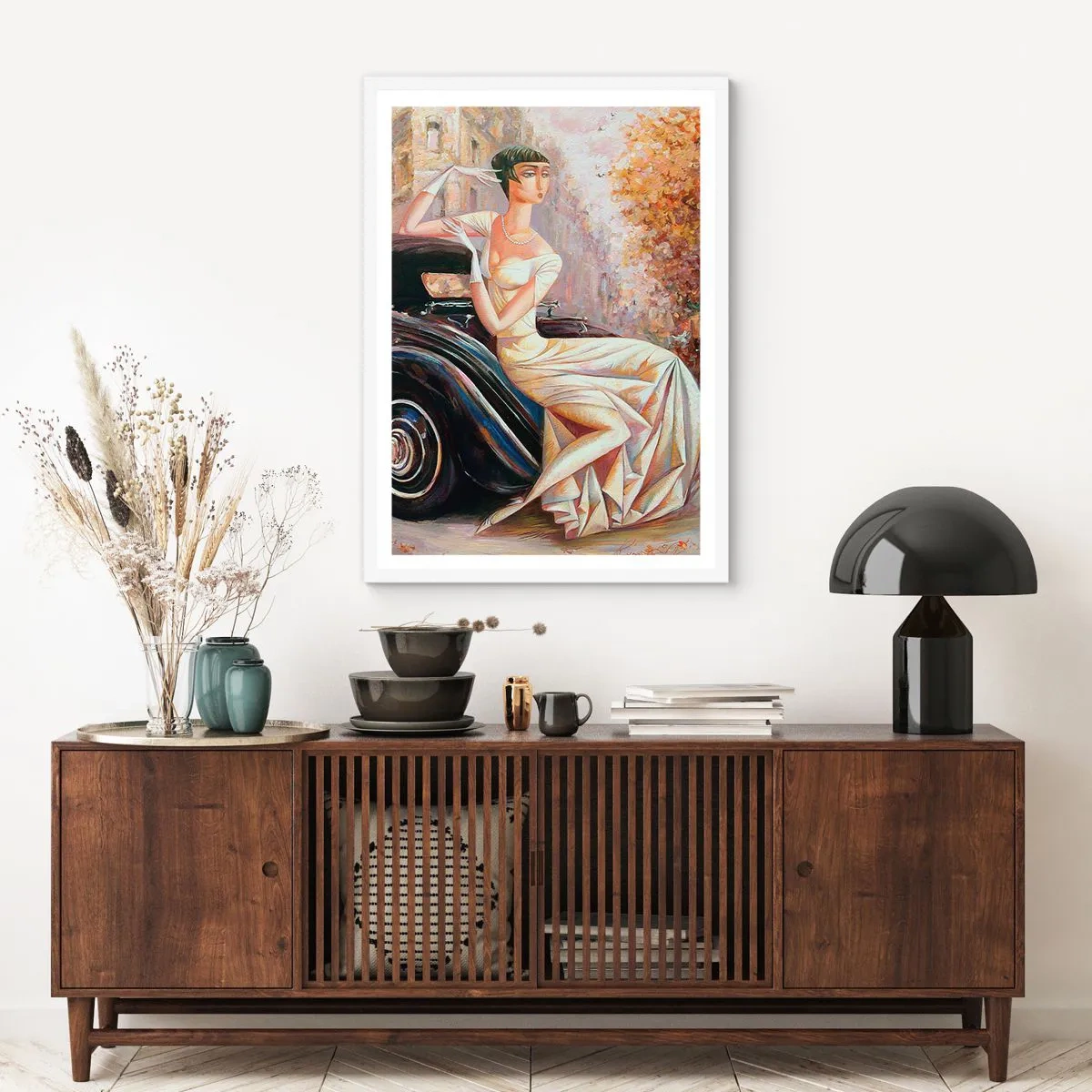 Poster in cornice bianca - Eleganza in stile retro - 50x70 cm