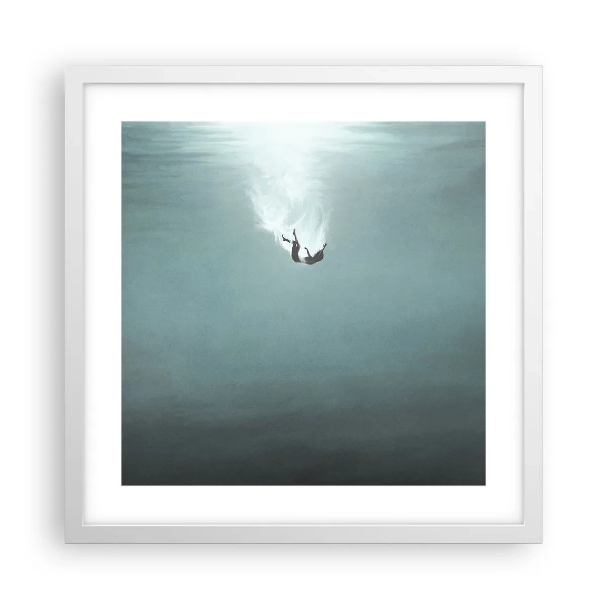Poster in cornice bianca - Nell'abbraccio dell'oceano - 40x40 cm