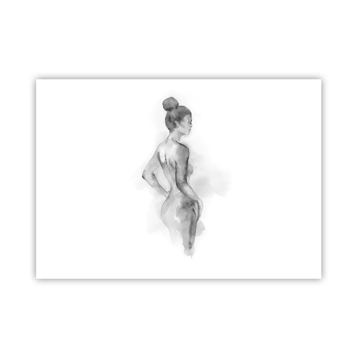 Poster - Schizzo ad acquerello di una silhouette femminile - 100x70cm - Bella come un quadro - Decorazione murale moderna per soggiorno e camera da letto ARTTOR