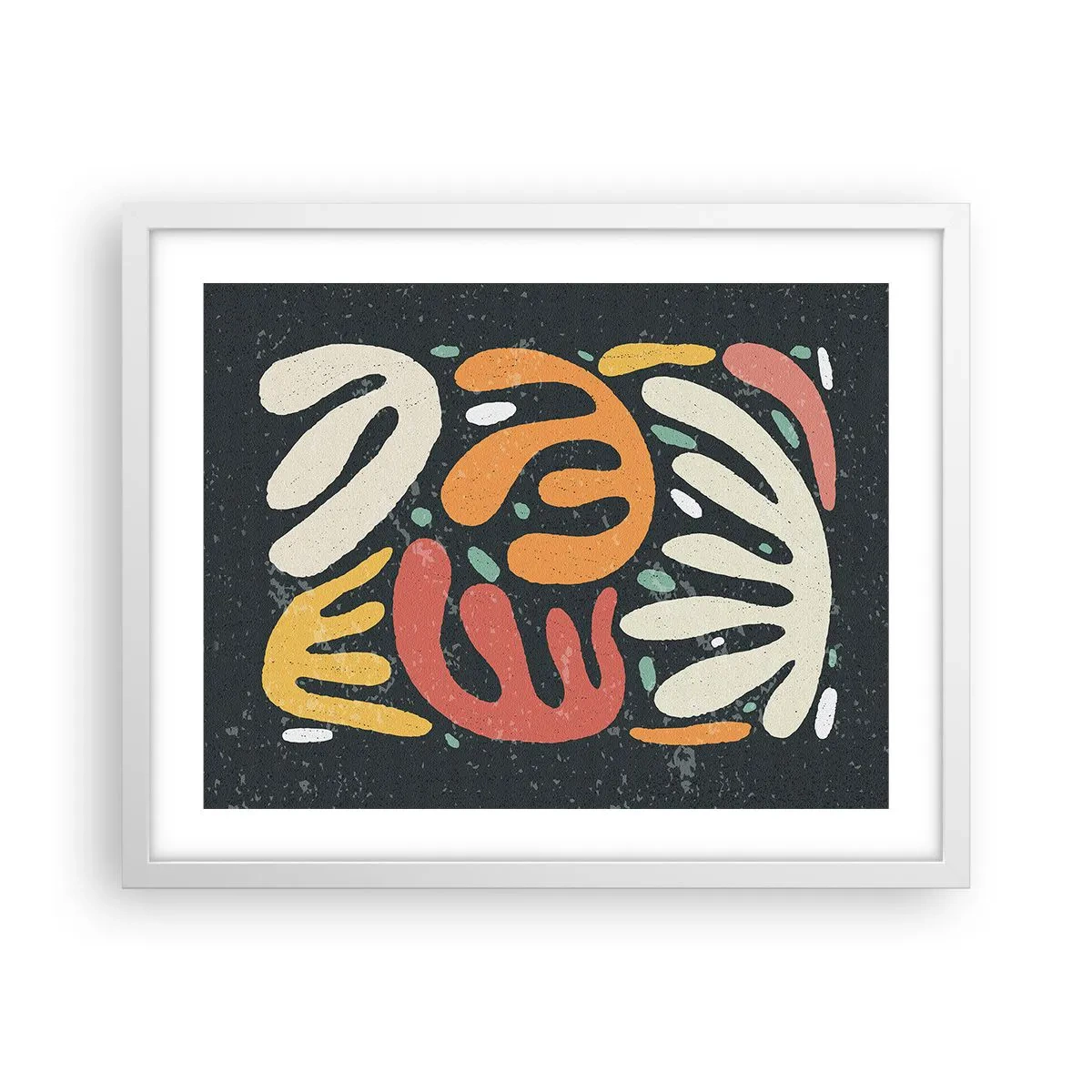 Poster in cornice bianca - Composizione: adesso ti acchiappo - 50x40 cm