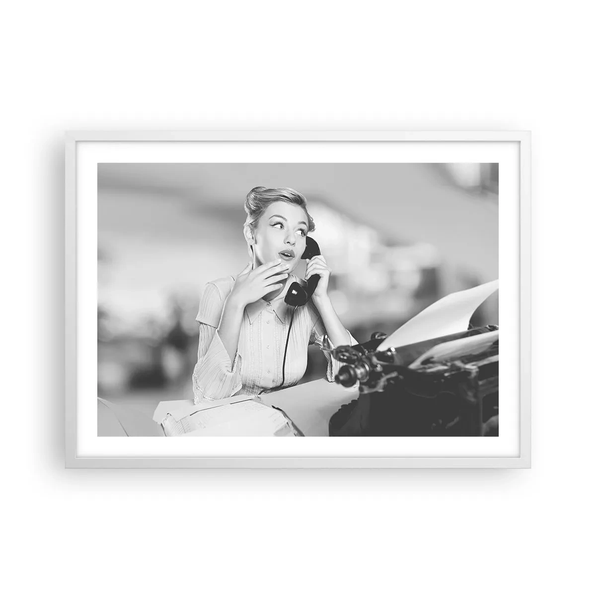 Poster in cornice bianca - Salve, qui gli anni '50 - 70x50 cm