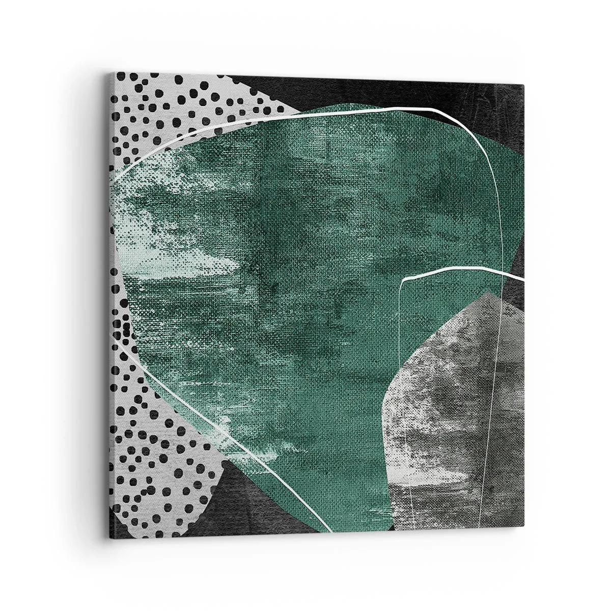 Quadro su tela - Stampe su Tela - Astrazione colorata con petalo d'oro - 70x70 cm