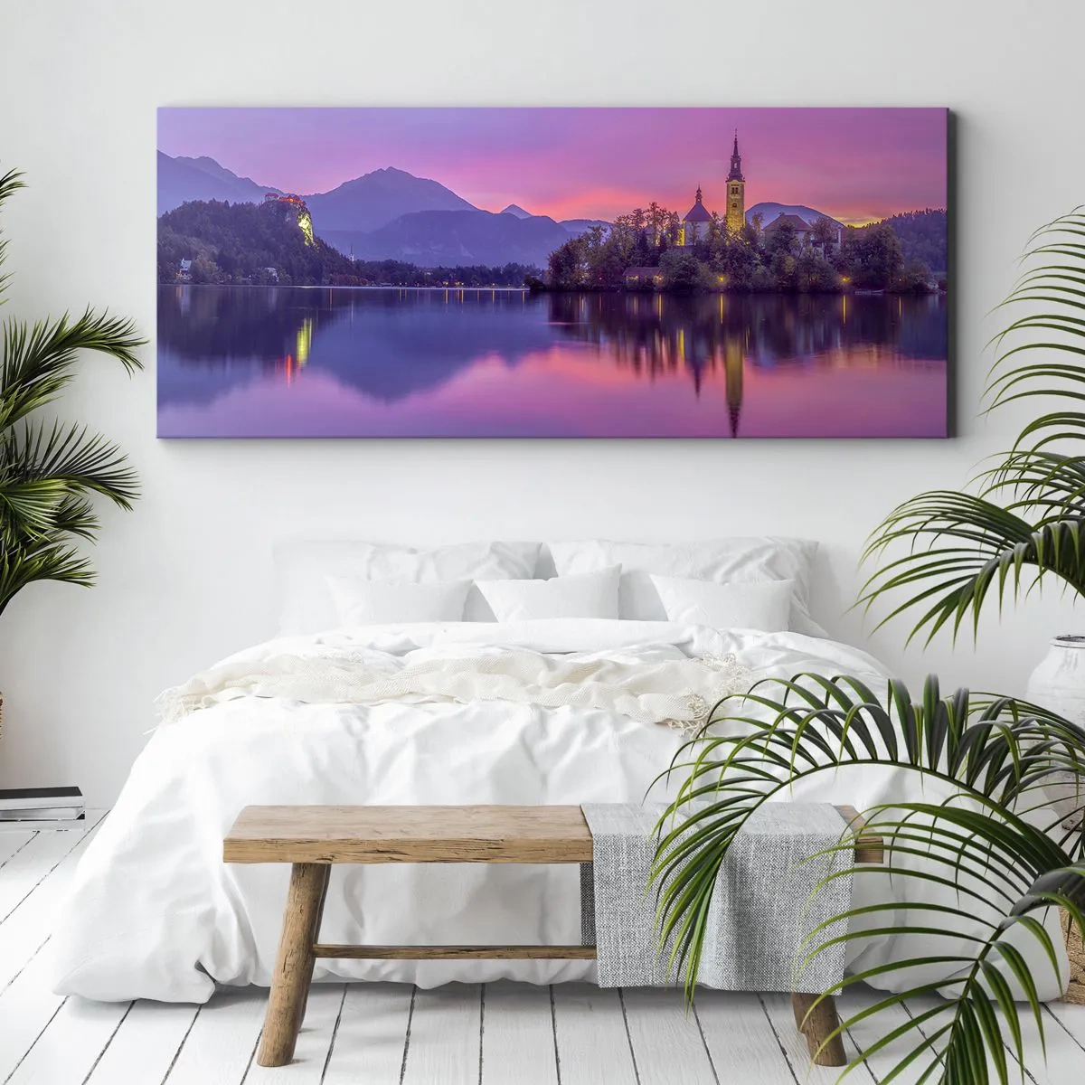 Quadro su tela - Stampe su Tela - Isola favolosa al crepuscolo - 100x40 cm