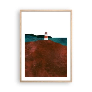 Poster in cornice rovere chiaro - Contemplando il mare - 50x70 cm