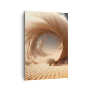 Quadro su tela - Stampe su Tela - Vortice di sabbia dinamico in un deserto con alberi - 70x100cm - Il portale è aperto - Decorazione murale moderna per soggiorno e camera da letto ARTTOR