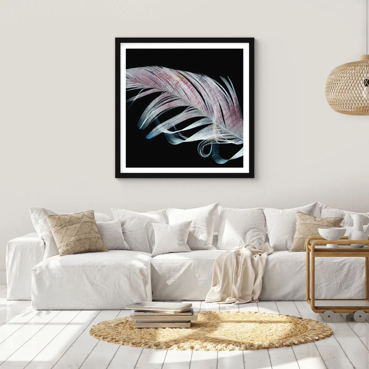Poster in cornice nera - Pensa al tocco - 30x30 cm