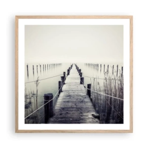 Poster in cornice rovere chiaro - Immergiti nella pace - 60x60 cm