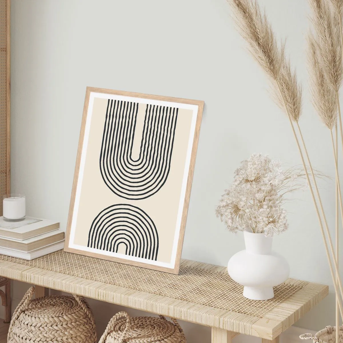 Poster in cornice rovere chiaro - Tra un attimo... - 40x50 cm