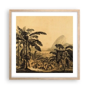 Poster in cornice rovere chiaro - Nel clima coloniale - 50x50 cm