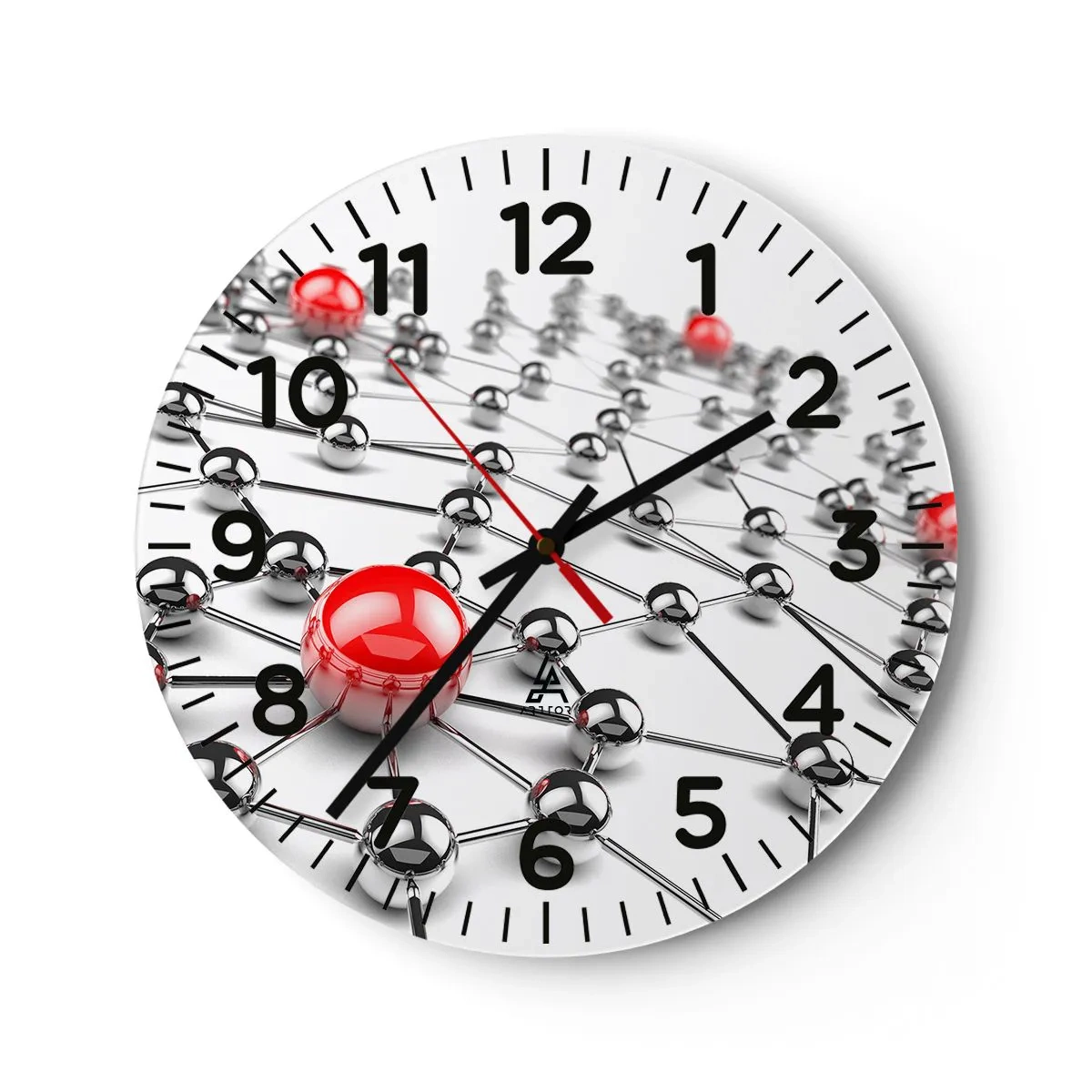 Orologio da parete - Orologio in Vetro - Rete argentea - 40x40 cm