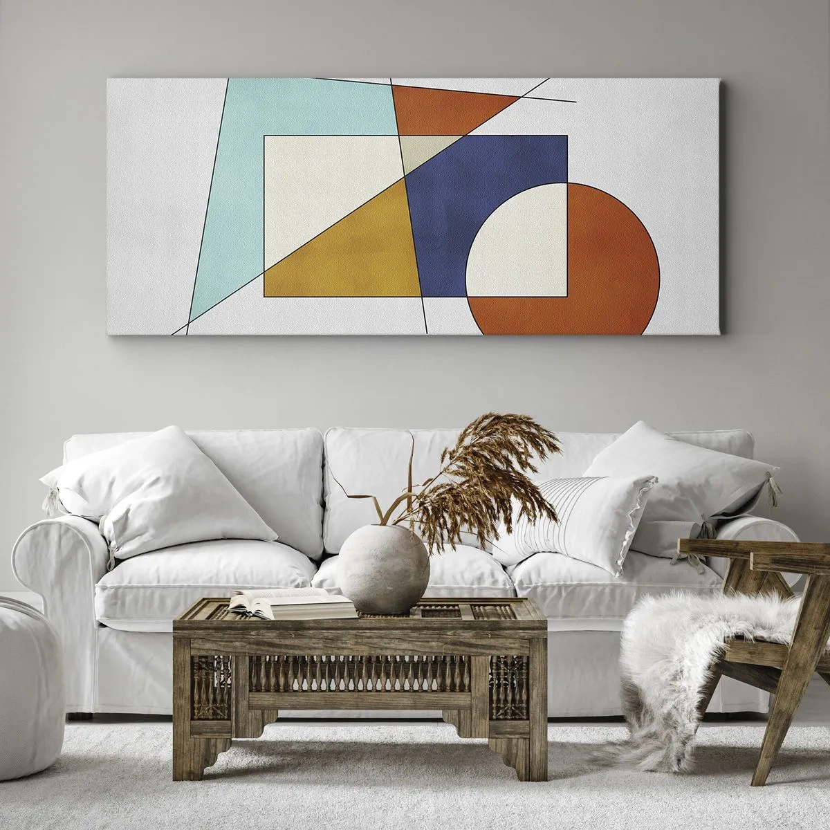 Quadro su tela - Stampe su Tela - Astrazione: gioco modernista - 100x40 cm