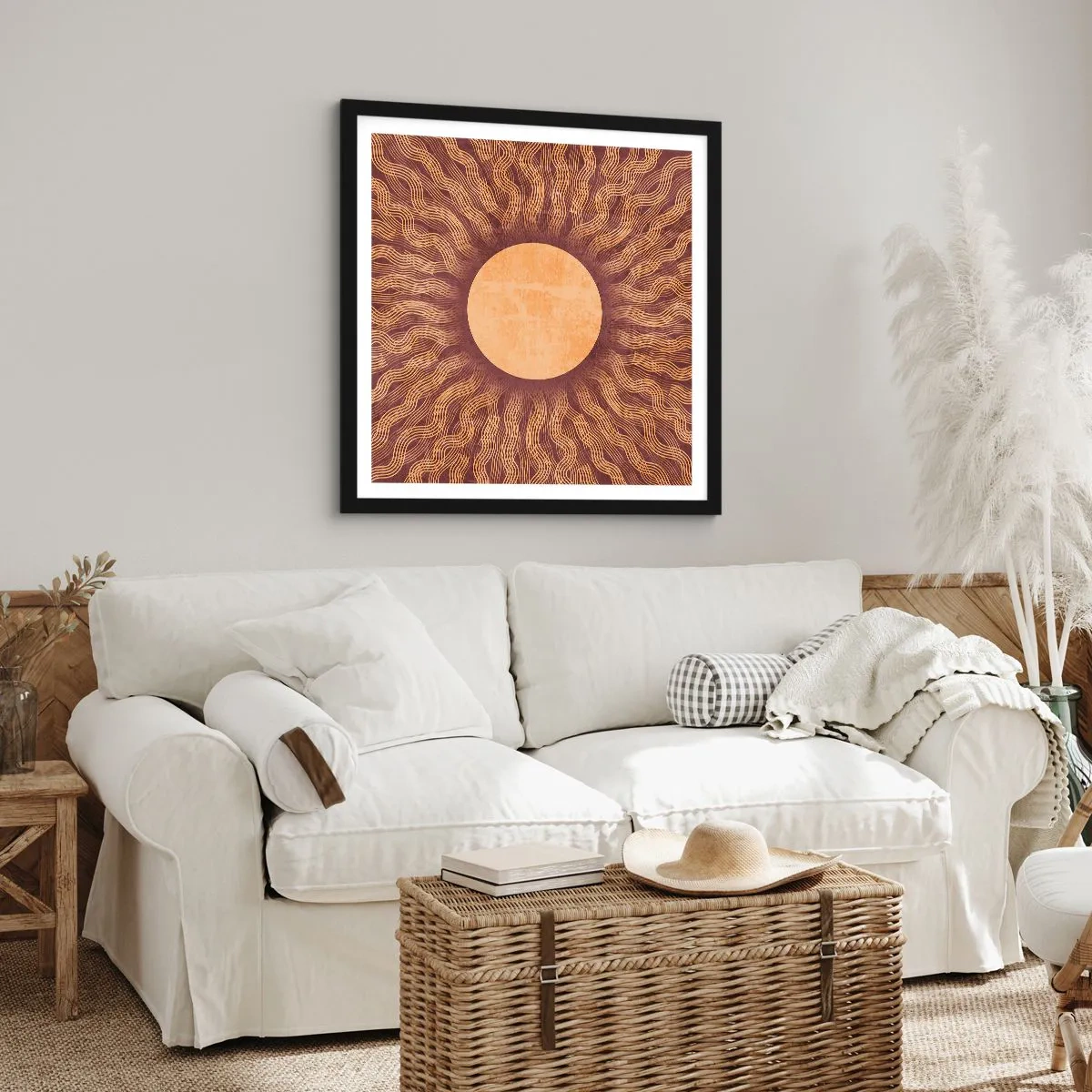 Poster in cornice nera - L'icona del sole - 30x30 cm