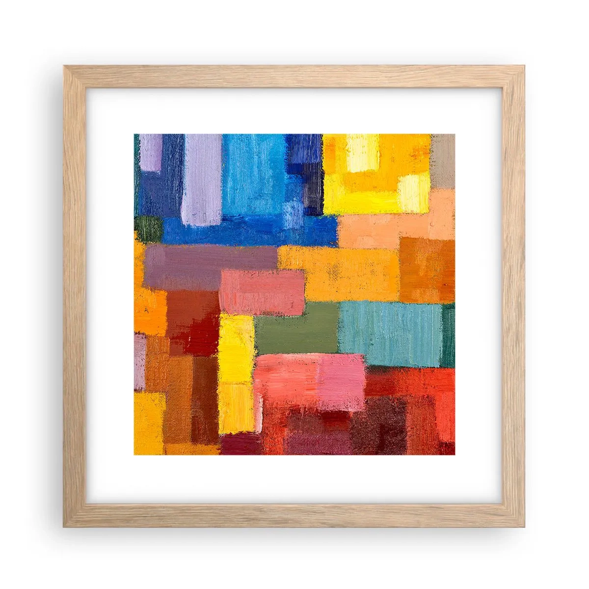 Poster in cornice rovere chiaro - Ognuno diverso, tutti colorati - 30x30 cm