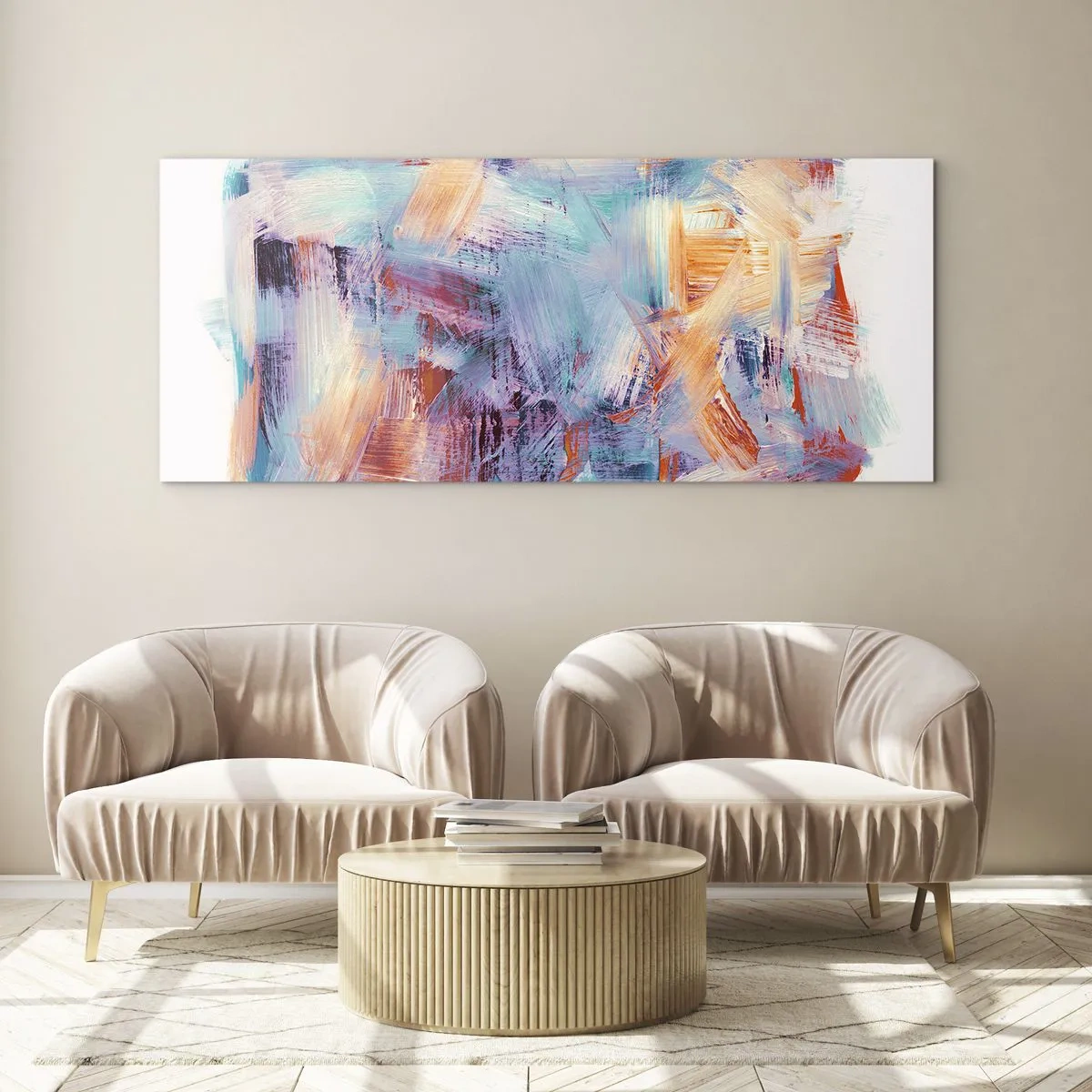 Quadro su vetro - Caos colorato - 90x30 cm