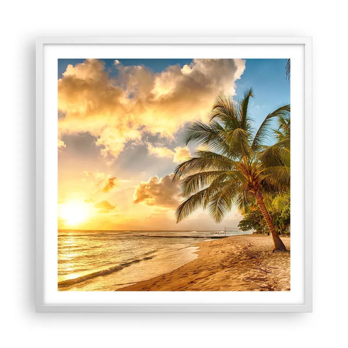 Poster in cornice bianca - Estate perpetua, vacanze per sempre - 60x60 cm