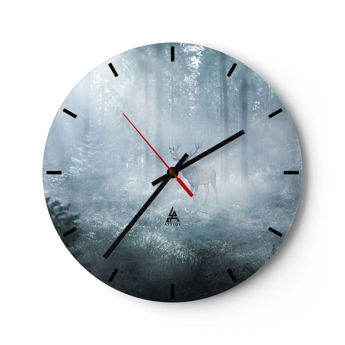 Orologio da parete - Orologio in Vetro - Passeggiata mattutina sulle sue terre - 40x40 cm