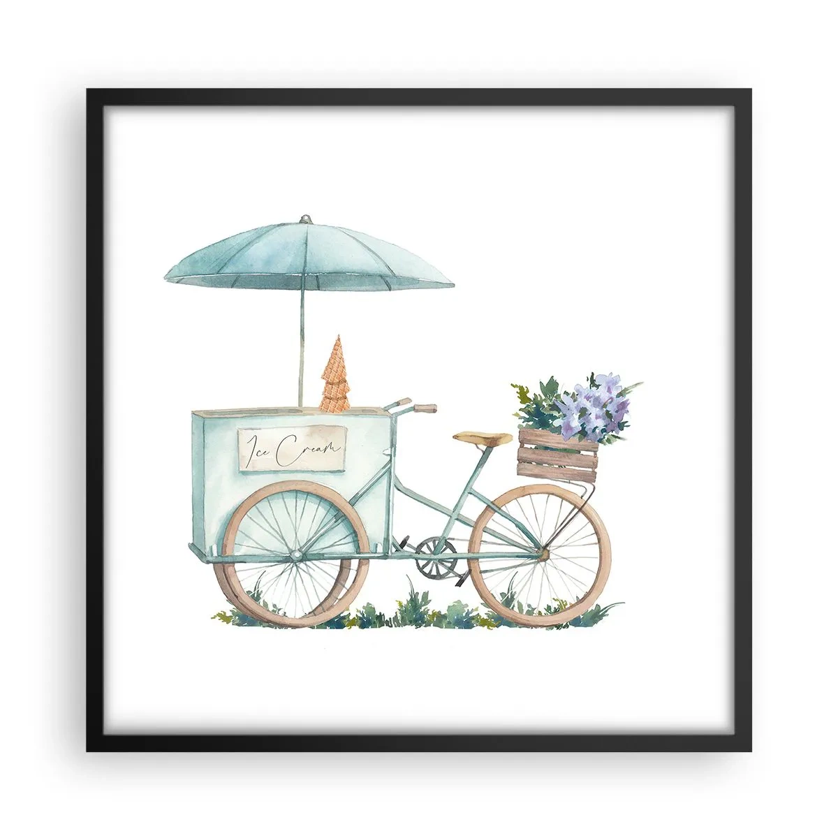 Poster in cornice nera - Dolce ricordo d'estate - 50x50 cm