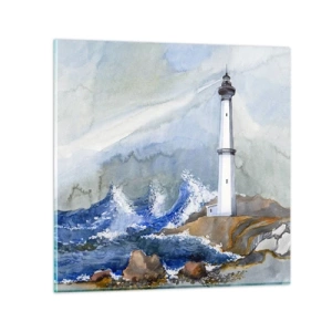 Quadro su vetro - Contro il buio e le burrasche - 70x70 cm