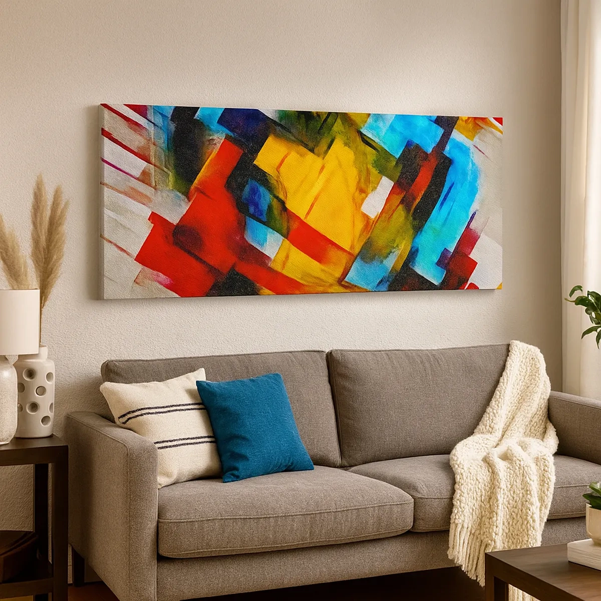 Quadro su tela - Stampe su Tela - Intreccio multicolore - 30x30 cm