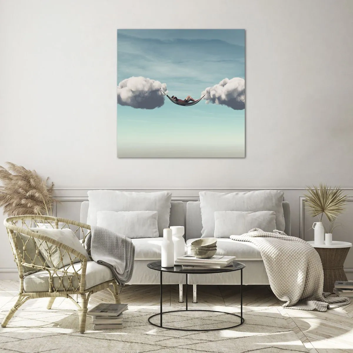 Quadro su vetro - La felicità del momento - 30x30 cm