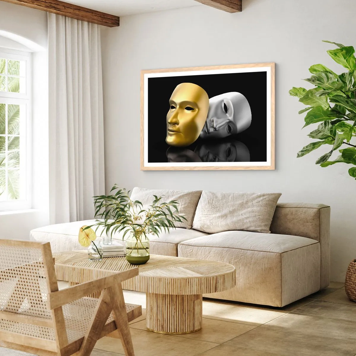 Poster in cornice rovere chiaro - La vita è teatro - 40x30 cm