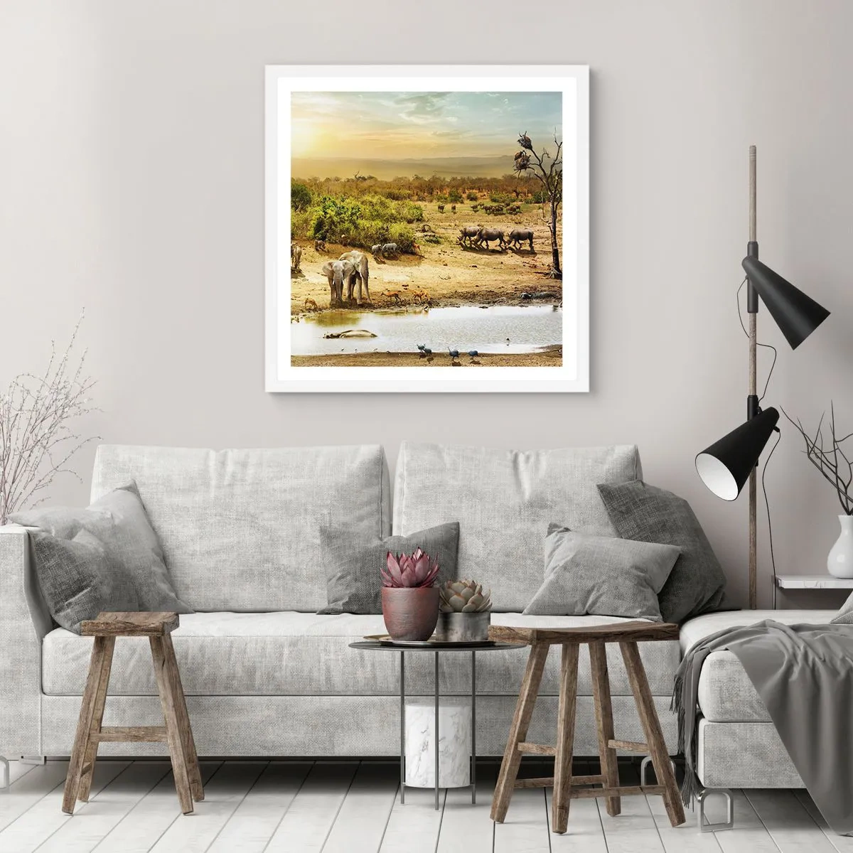 Poster in cornice bianca - "Un fiume usciva da Eden…" - 50x50 cm