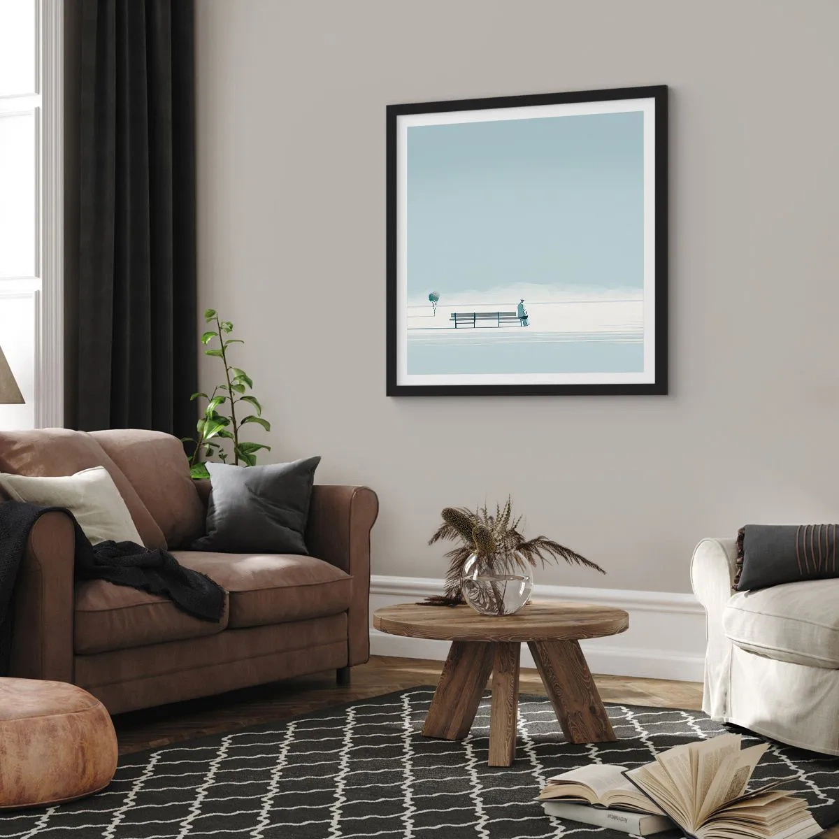 Poster in cornice nera - Si, aspetto. - 50x50 cm