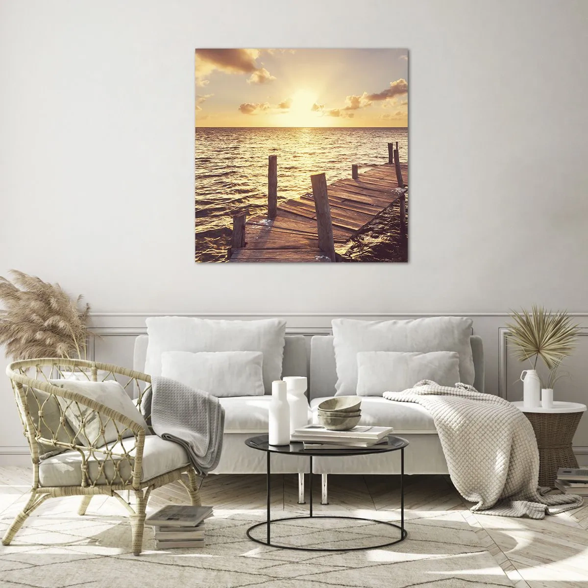 Quadro su vetro - Il paese dorato della mitezza - 40x40 cm