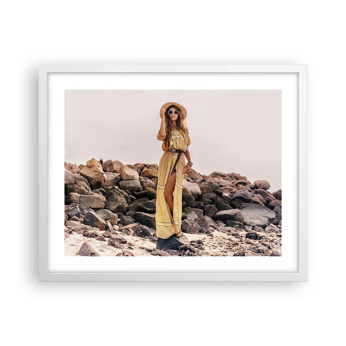 Poster in cornice bianca - La magia delle pietre - 50x40 cm