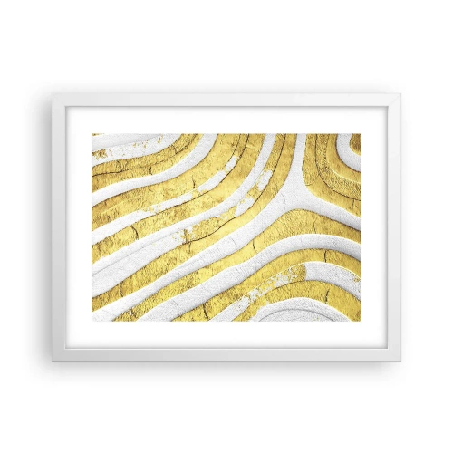 Poster in cornice bianca - Composizione in bianco e oro - 40x30 cm