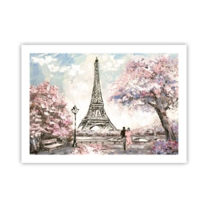 Poster - Passeggiata a Parigi in aprile - 70x50 cm