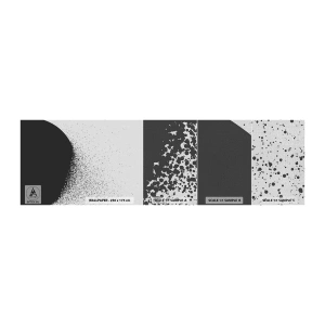 Campione di Fotomurale Premium Canvas - Il movimento delle particelle - Astrazione, Bianco e nero, Grafica - 100x30 cm