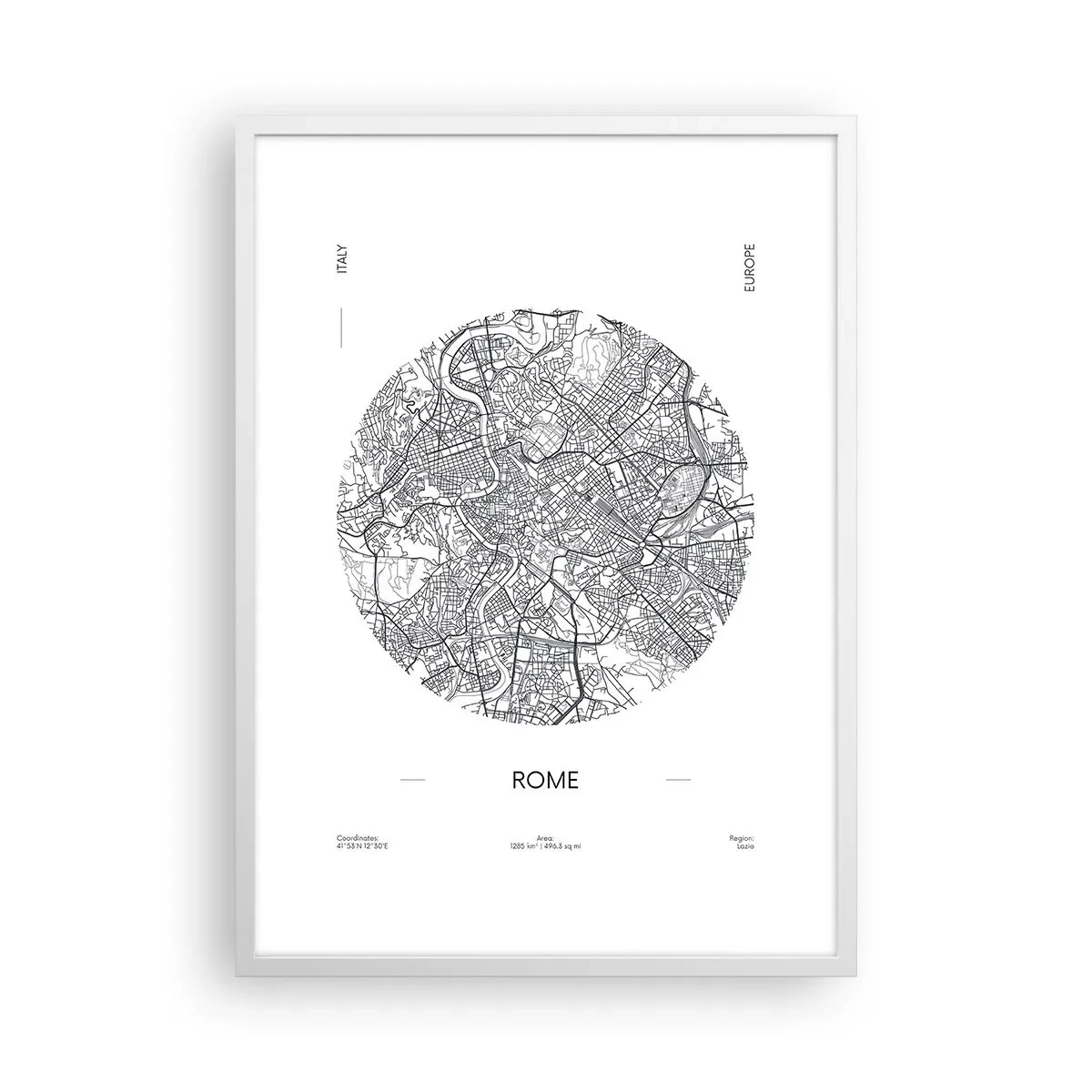 Poster in cornice bianca - Anatomia di Roma - 50x70 cm