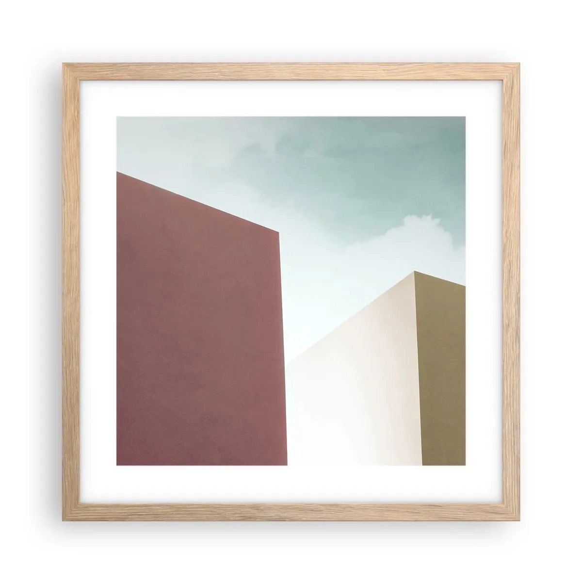 Poster in cornice rovere chiaro - Geometria di un'estate assolata - 40x40 cm