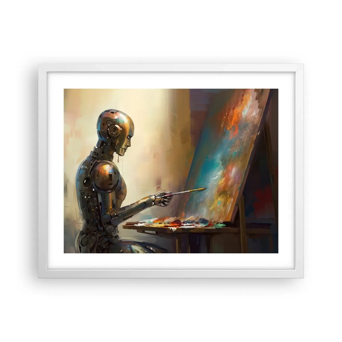 Poster in cornice bianca - L'arte del futuro - 50x40 cm