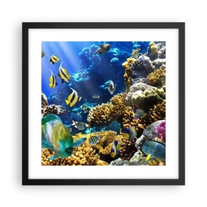 Poster in cornice nera - Traffico intenso sulla via delle vacanze - 40x40 cm