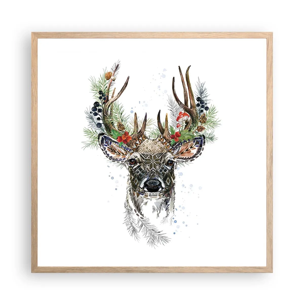 Poster in cornice rovere chiaro - Nell'abito della festa - 60x60 cm