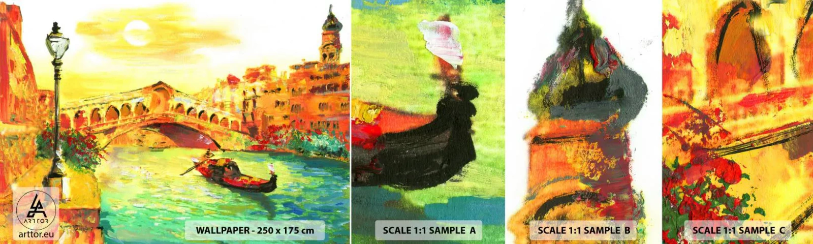Campione di Fotomurale Adesivo Deluxe Sticker - Il pellegrinaggio degli innamorati - Venezia, Città, Architettura - 100x30 cm