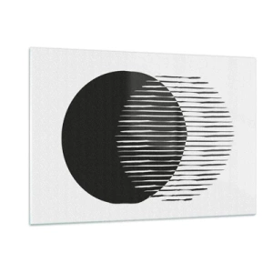 Quadro su vetro - Una forma minimalista di due cerchi che si intersecano - 120x80cm - Il suo alter ego - Decorazione murale moderna per soggiorno e camera da letto ARTTOR