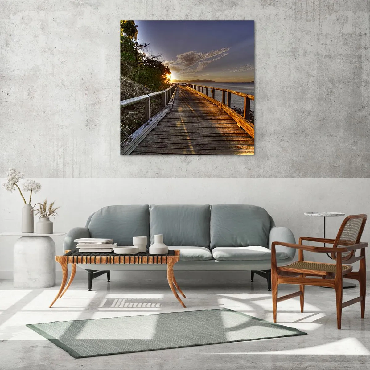 Quadro su vetro - Incamminarsi sempre verso il sole - 30x30 cm