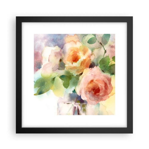 Poster in cornice nera - Delicati come un acquerello - 30x30 cm