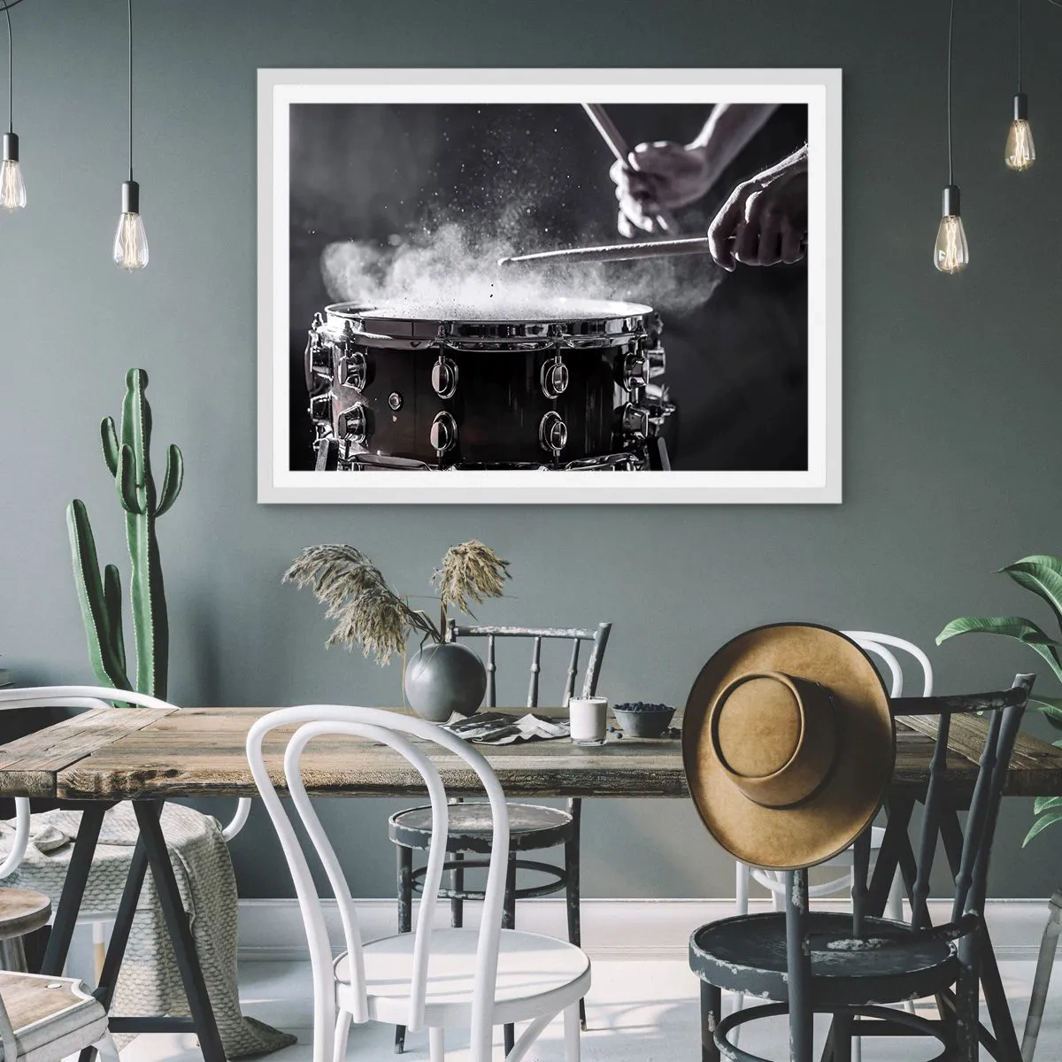 Poster in cornice bianca - Il polso della musica - 50x40 cm