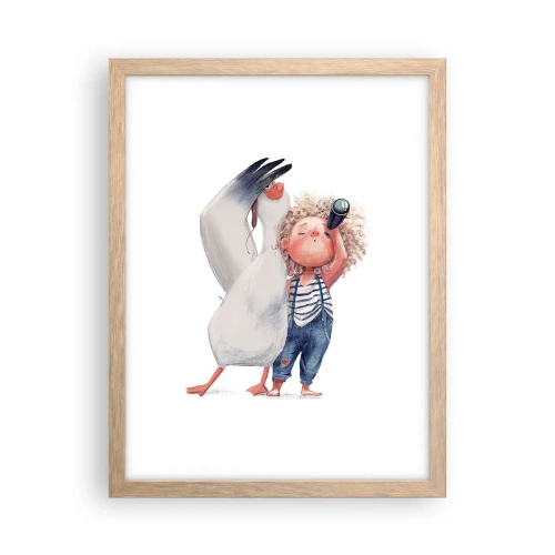 Poster in cornice rovere chiaro - Il progetto di un grande viaggio - 30x40 cm