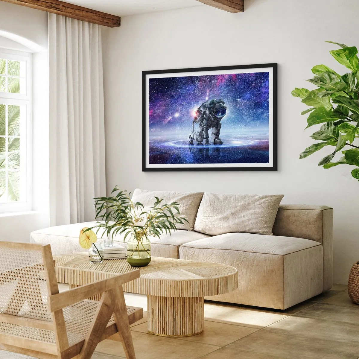 Poster in cornice nera - Il cielo stellato sopra di me - 40x30 cm