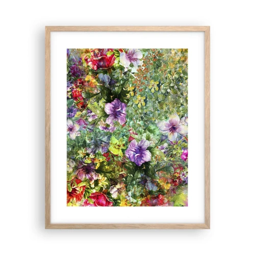 Poster in cornice rovere chiaro - Perdersi nei fiori - 40x50 cm