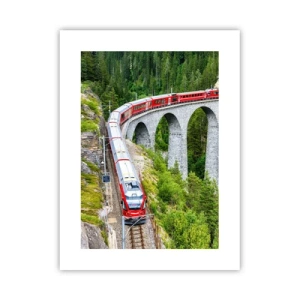 Poster - Il treno tra i monti - 30x40 cm