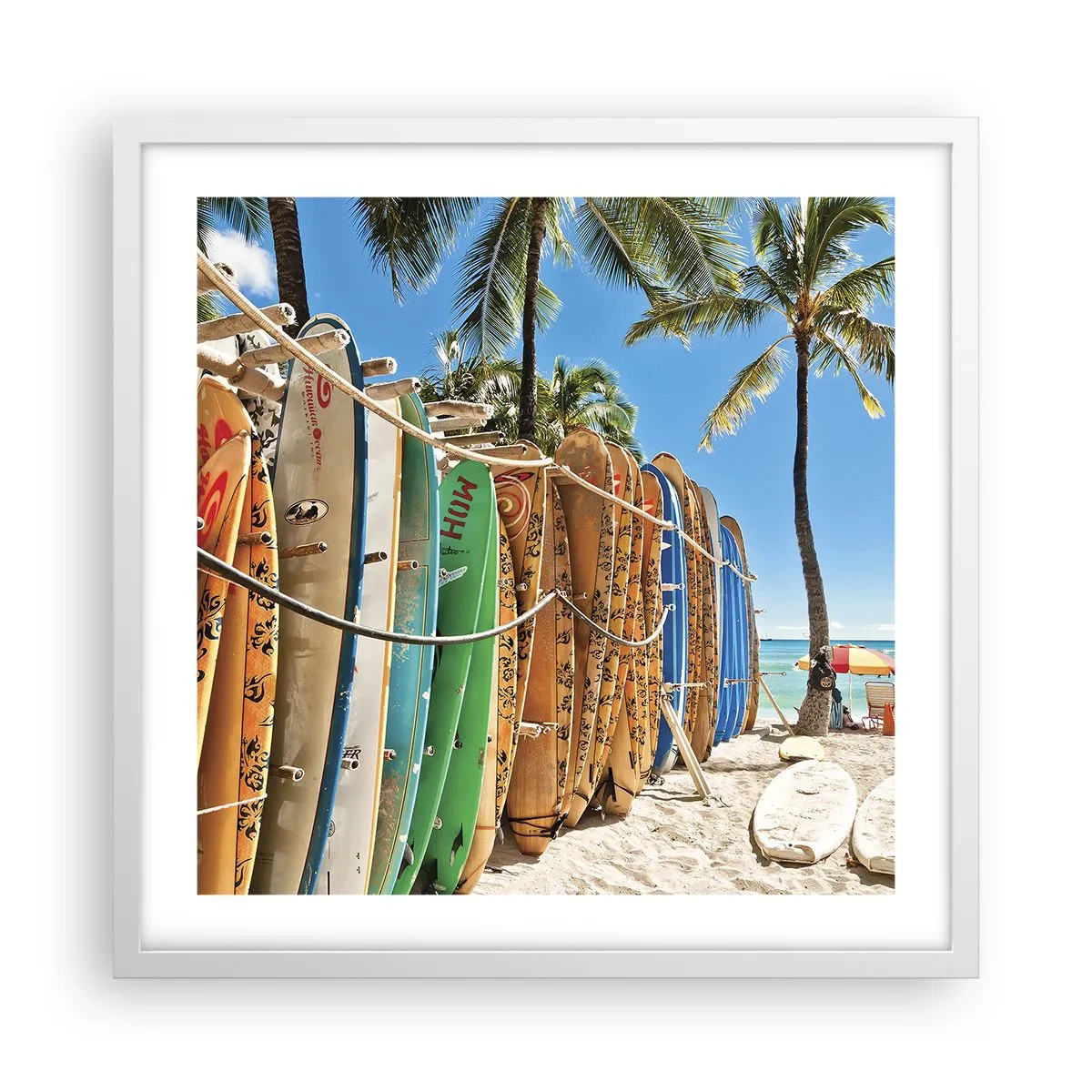 Poster in cornice bianca - Divertimento sotto il sole - 50x50 cm