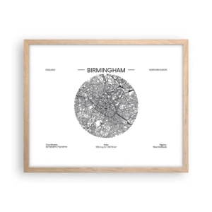 Poster in cornice rovere chiaro - Anatomia di Birmingham - 50x40 cm