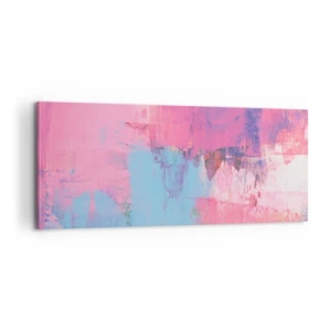 Quadro su tela - Stampe su Tela - Rosa, blu e un pizzico di luce - 100x40 cm